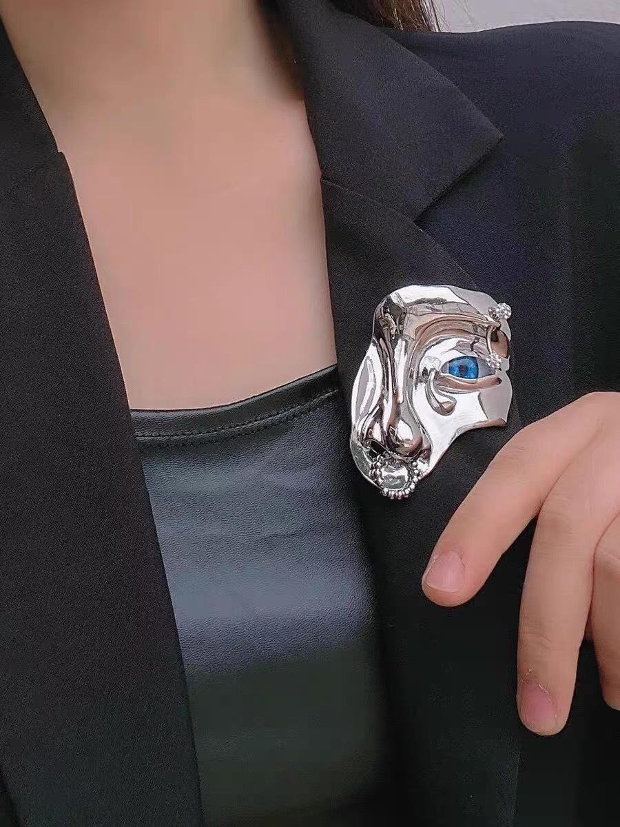 

Модное хип-хоп ожерелье с подвеской в виде полумаски с кубинским дизайном цепи