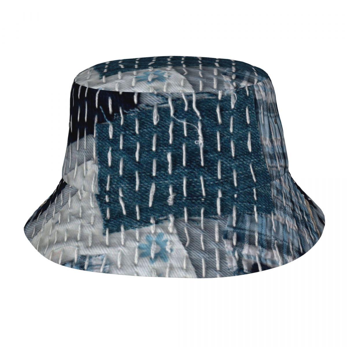 

Головний убір Vocation Jean Boro Sashiko Handmade Merch Bucket Hat Унікальні жіночі капелюхи від гарячого сонця Печворк Ispoti Hat Рибальська шапка Outdoor One Size