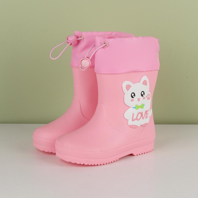 Girls' And Boys' Zippered Rain Boots For Summer Children - Waterproof PVC Anti-Slip Soles Rain Boots