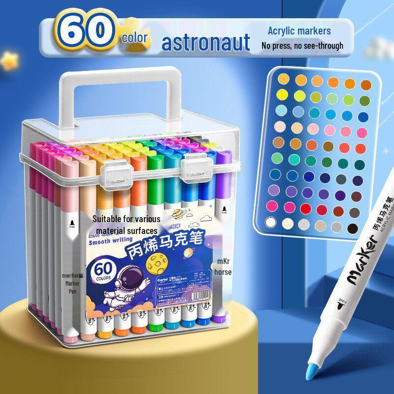 Washable Non-Bleeding Acrylic Markers for Kids - Stackable, Watercolor Pens for Elementary Students
