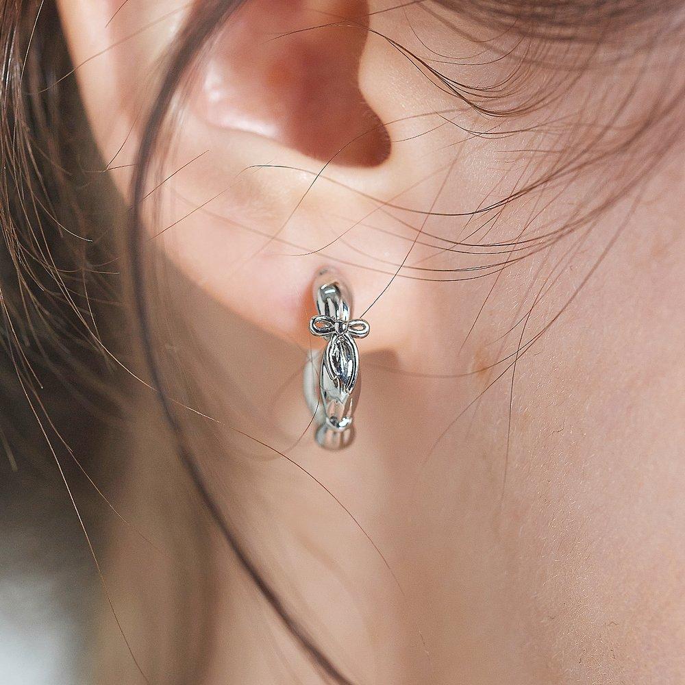[Hoop Ring] Sheer Ribbon Earrings