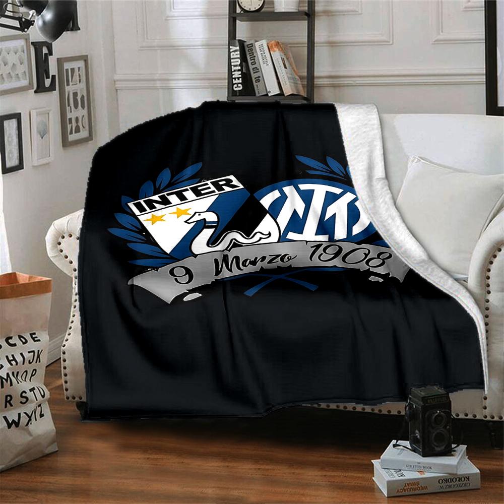 Coperte con Stemma Inter Milan Flanella Stampata Traspirante Calda Coperta da Divano per Casa Ufficio Copriletti 0708a97