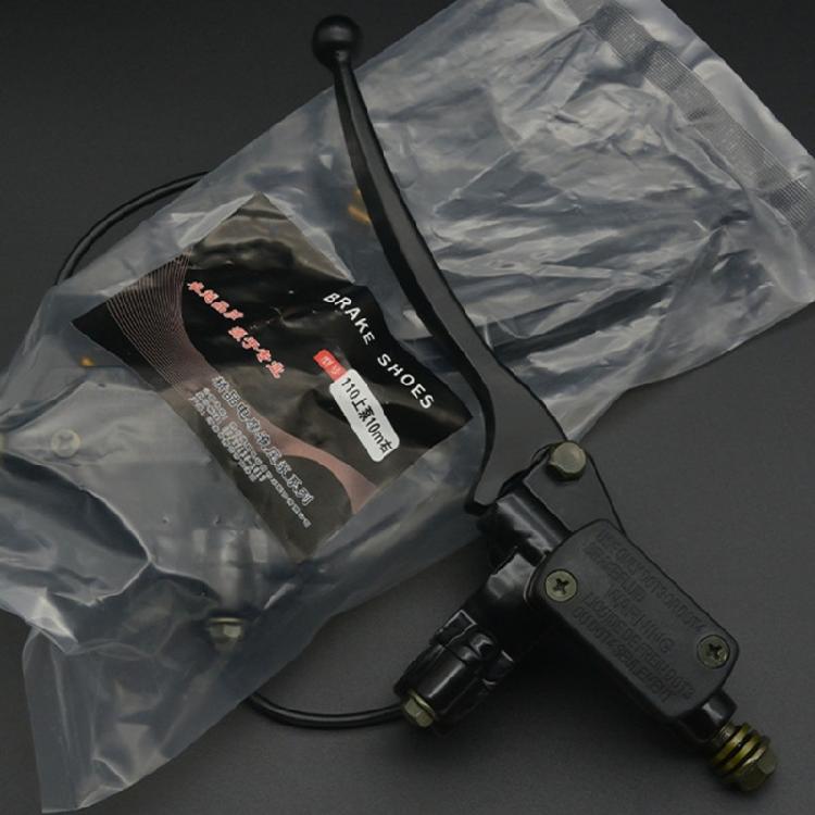 Black Motorcycle Brake Pump Assembly, 160 mm Lever, 22 mm Handlebar Mount, Aluminum Service Part for Repair Shops