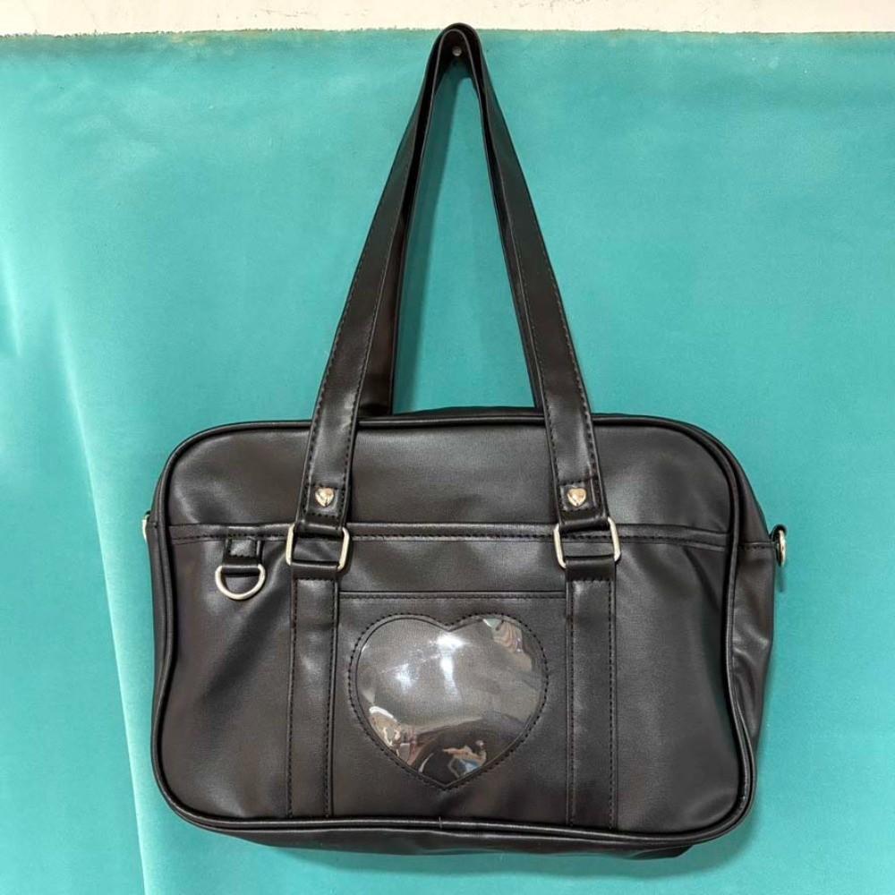 PU Leather JK Uniform Shoulder Bag Large Capacity Messenger Bag JK Tote Bag  Travel