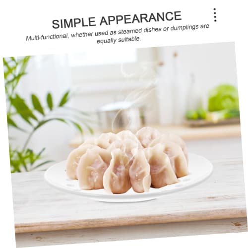 Operitacx 1-Piece Perforated Ceramic Steamer, Convenient and Practical for Home Food Steaming, Fish, and Dumplings