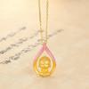 Vietnamese Gold-Plated Brass Enamel Buddha Pendant Necklace - Women's Fashion Gift