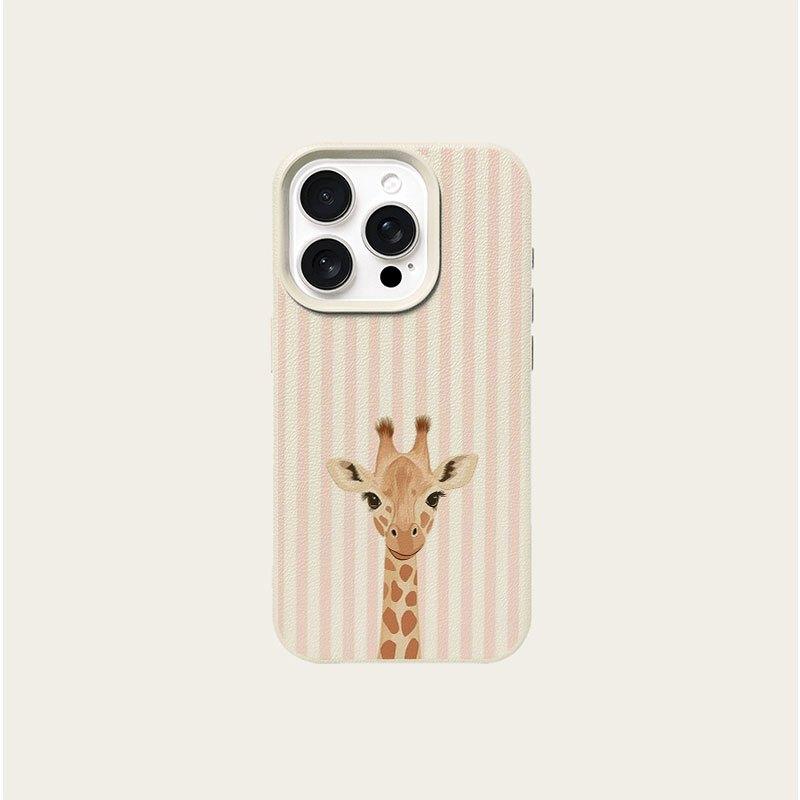 Sødt Lyserødt Stribet Girafmønster Telefoncover Til iPhone 17 16 Pro Max 16 15 14 Plus 13 12 11 Pro Max 17Air X XR XS Blødt Cover