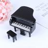 1:12 Dollhouse Miniature Black Wooden Grand Piano With Stool Model Play Toys
