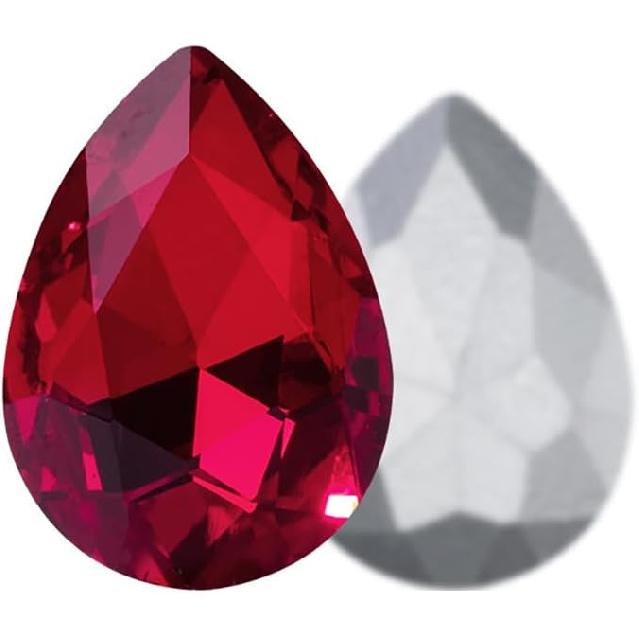 Gold Champagne Teardrop Crystal Rhinestones, 50 Pcs Pointed Back Rhinestone Bulk, 18x25mm Large Glass Crystal Rhinestones Gems for Craft Decor