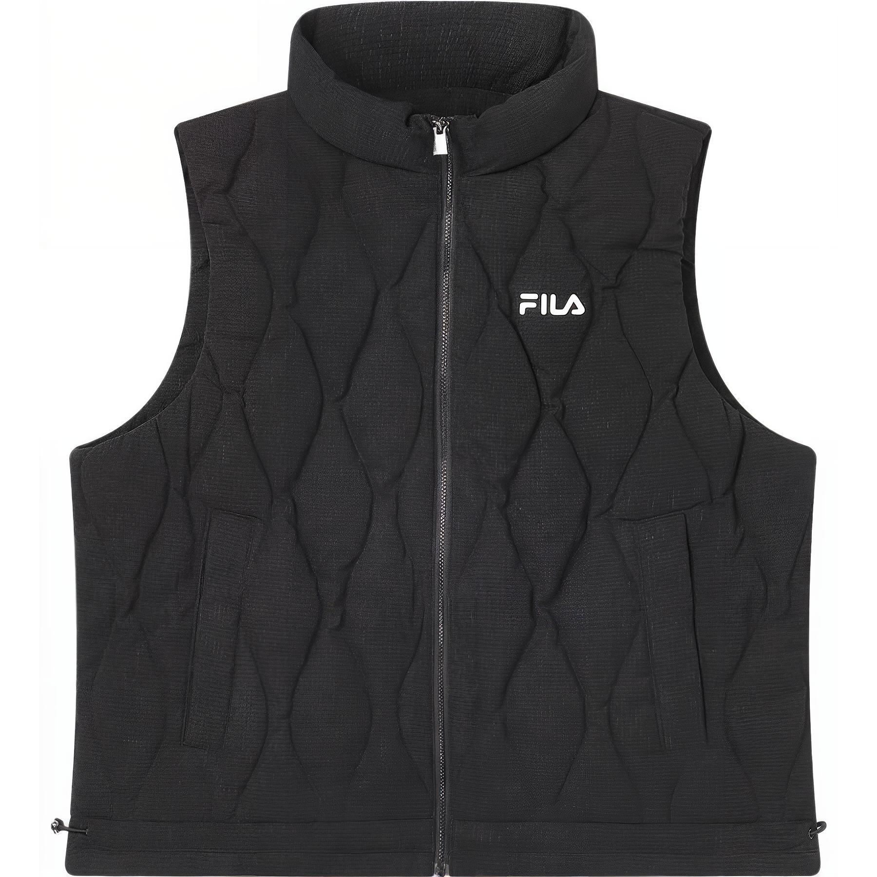 

FILA X The Met Monet Collaboration 2023 Winter New Down Vest Warm Stand Collar Top Women tops Black F11W348903F-BK XXL