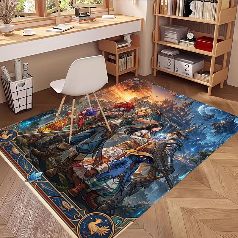 Final Fantasy Print Rug, Washable Floor Carpet, For Entryway Dorm Laundry Room Office Study, Home Decor Birthday Christmas Gift