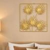 Bedroom Metal Wall Hanging Gold Monstera & Palm Leaf Art, 3D Hollow Lightweight Botanical Iron Luxury Decor for Living Room Sofa Background,