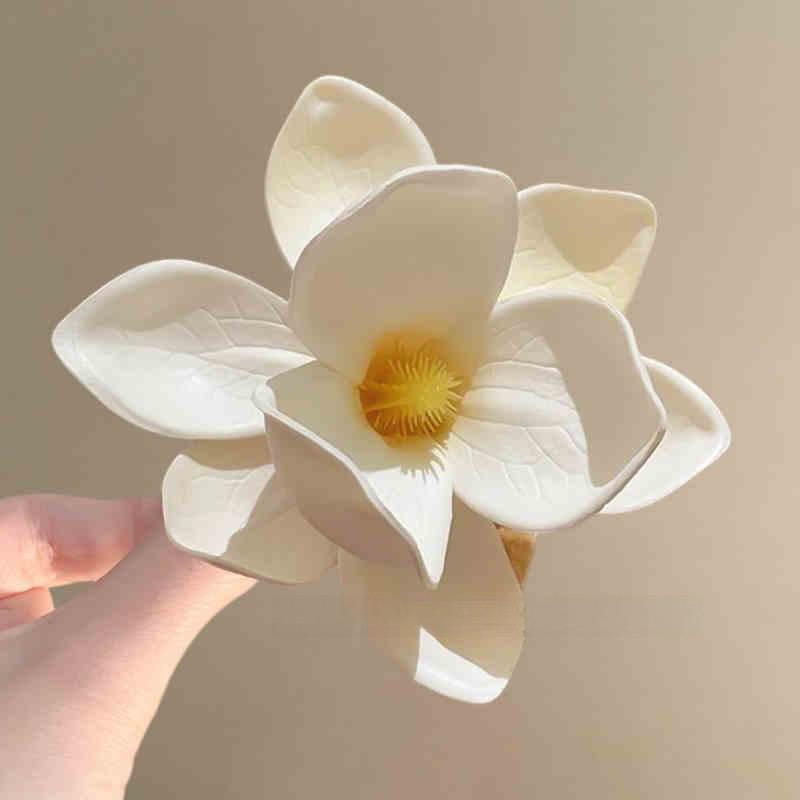 Fairy Chiffon Pearl Flower Tassel Hair Clip - Vacation Style Duckbill Bangs Accessory