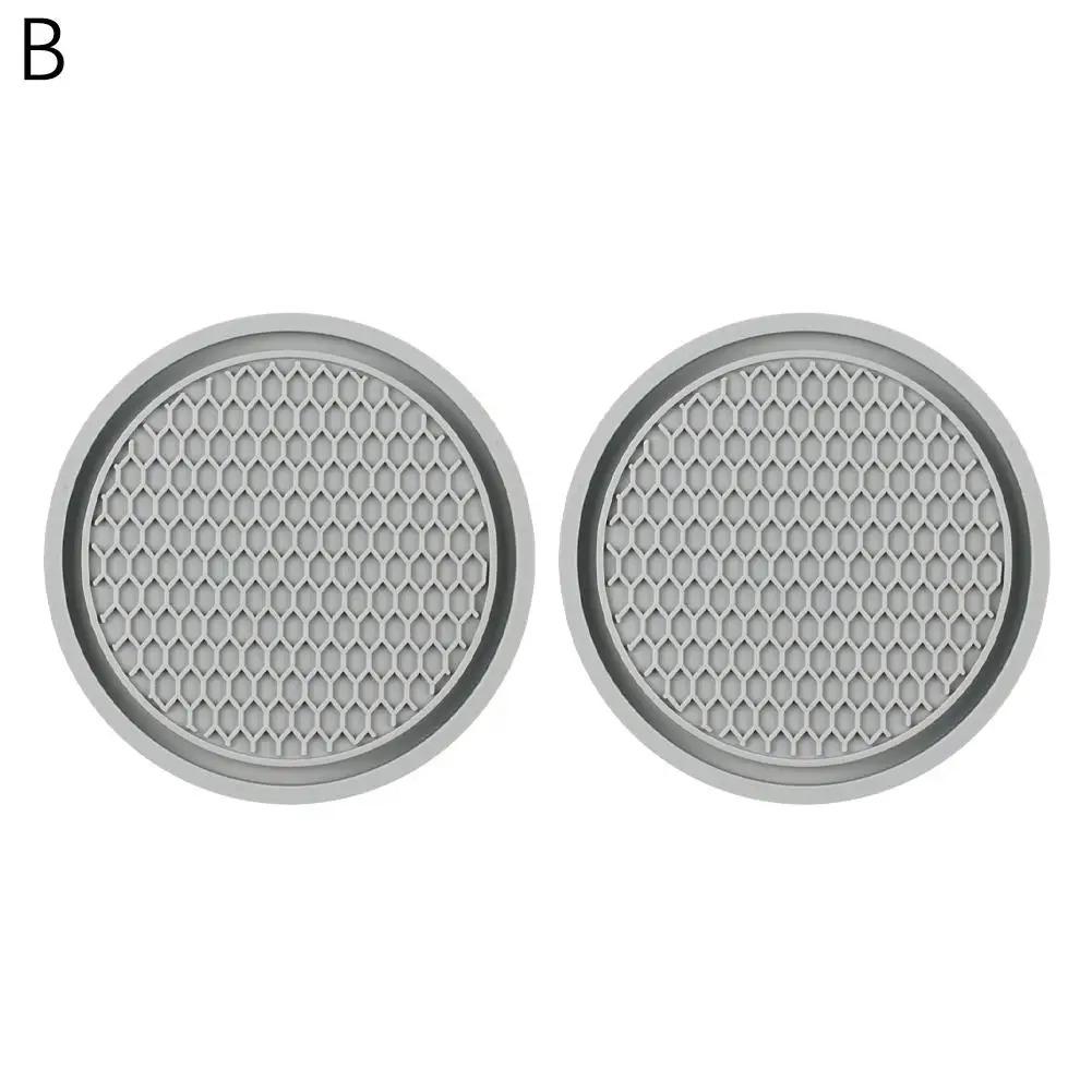 2pcs Non-slip Car Water Cup Pad Diamond Rhinestone Rubber Mat For Bottle Holder Coaster Auto Interior Anti-skid Cup Holders 7cm