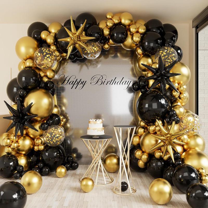 

Black and Gold Metallic Balloon Set for Birthday, Wedding, and Engagement Decorations