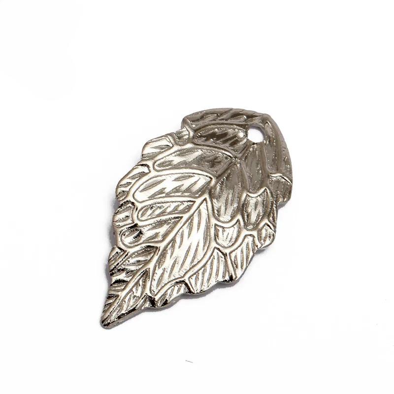 100pcs 10*18MM Gold Color Leaf Charms DIY Jewelry Vintage Bracelet Necklace Pendant Charms Wholesale Brass Material Findings