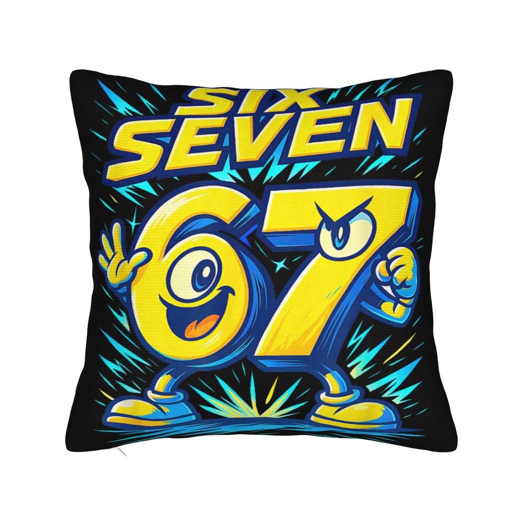 67 Sześć Siedem Zabawna Włoska Brainrot Gamingowa Memowa Poszewka na Poduszkę Miękka Poszewka na Poduszkę Urocza Zabawna Poszewka na Poduszkę do Salonu Kanapy