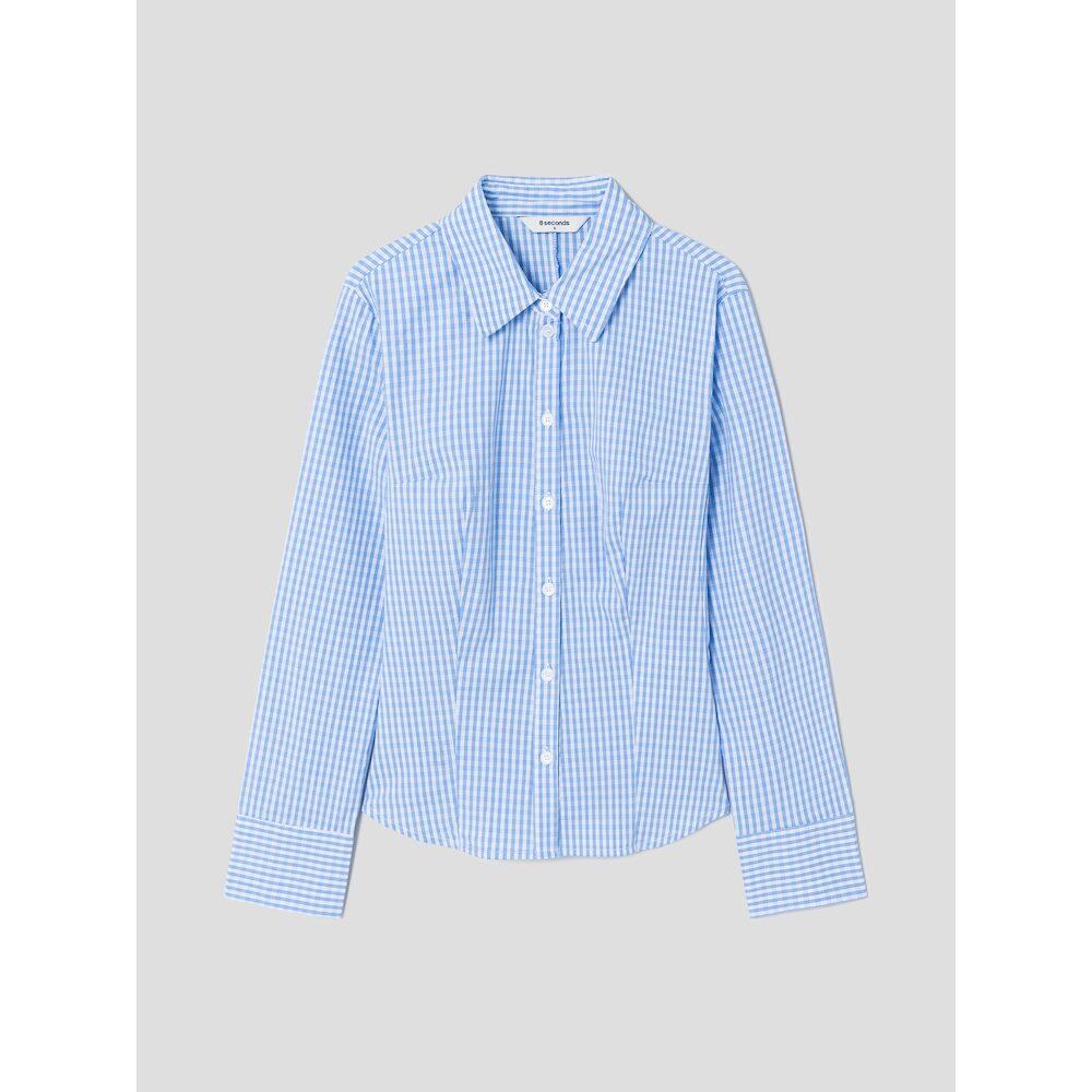 8Seconds Gingham Check Shirt Sky Blue Sky Blue/S