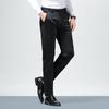 Men's Summer Casual Ice Silk Pants - Lightweight, Straight-Leg, High Elasticity Suit Trousers for Young and Middle-Aged