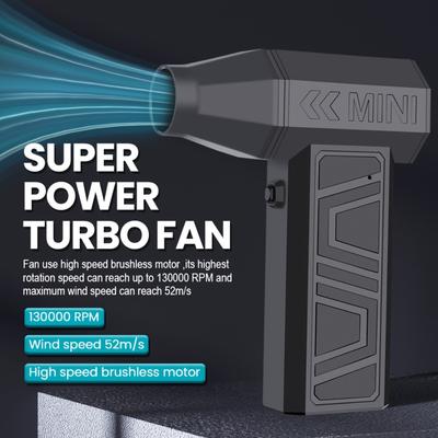 3rychlostní nastavitelný turbo tryskový ventilátor 130 000 ot./min dobíjecí přes Type-C Čisticí ofukovací nástroj Sněhový ofukovač do auta Elektrický odprašovač Přenosný