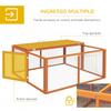 Holzklapp-Kaninchenstall, für 2-3 Kaninchen - Orange