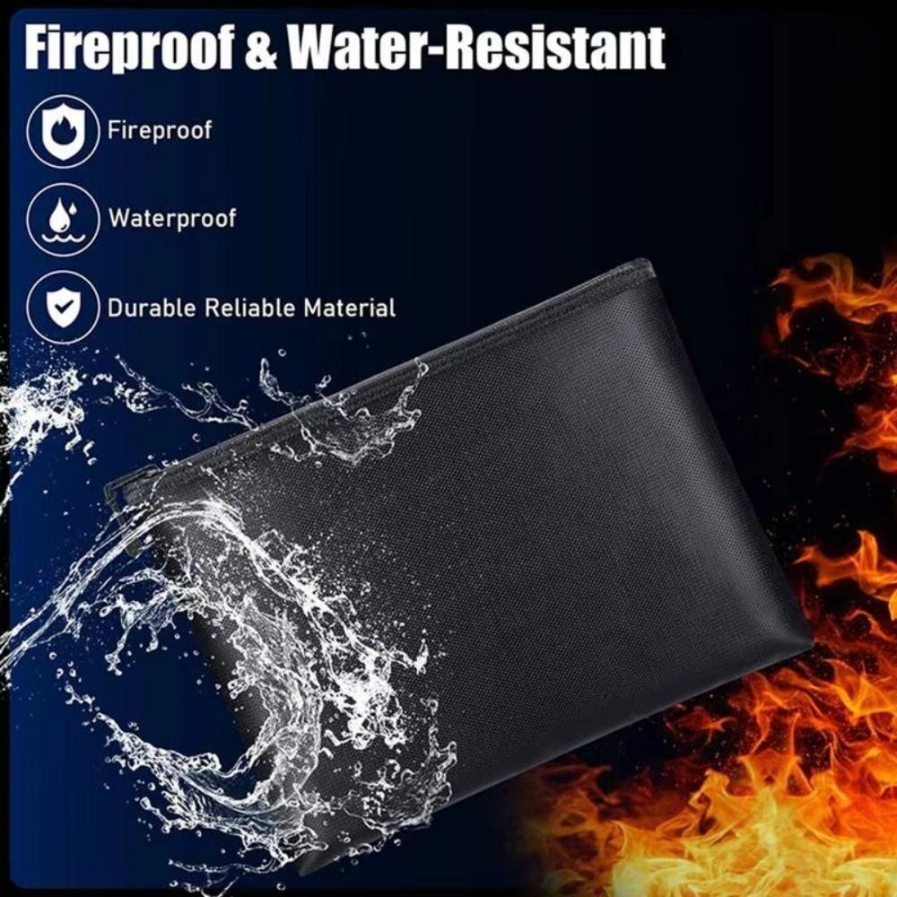 High Temperature Resistant Fire Safe Storage Pouch Square File Envelope Holder  Valuables