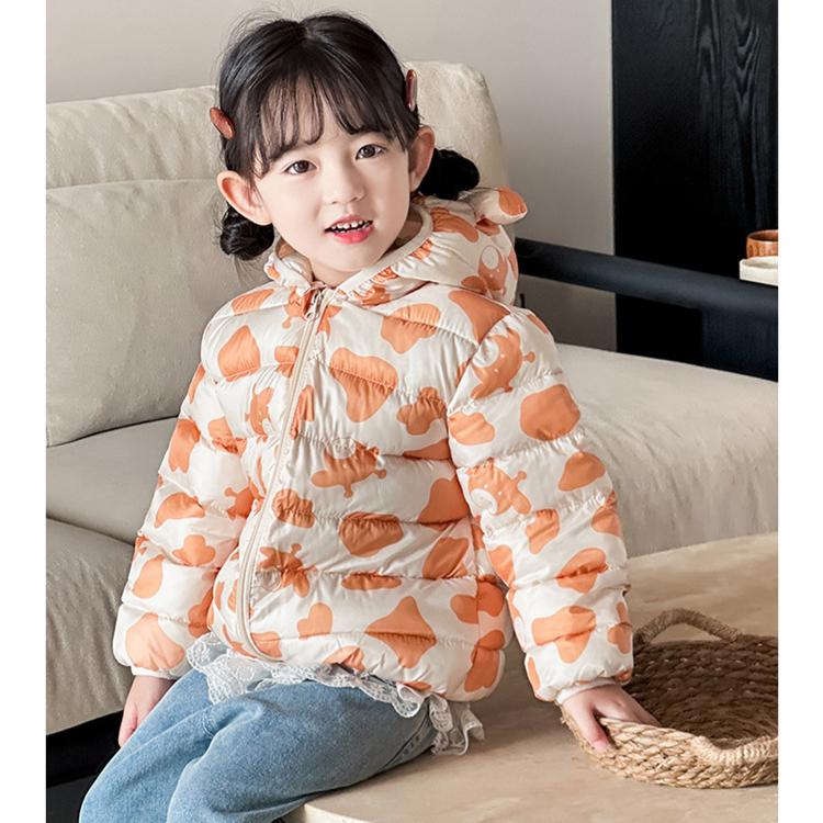 Mode Mädchen warme baumwollgepolsterte Kleidung koreanischer Stil Winter Baby Mädchen verdickte kurze baumwollgepolsterte Jacke Kinder Herbst niedliche Mäntel mit Blumendruck