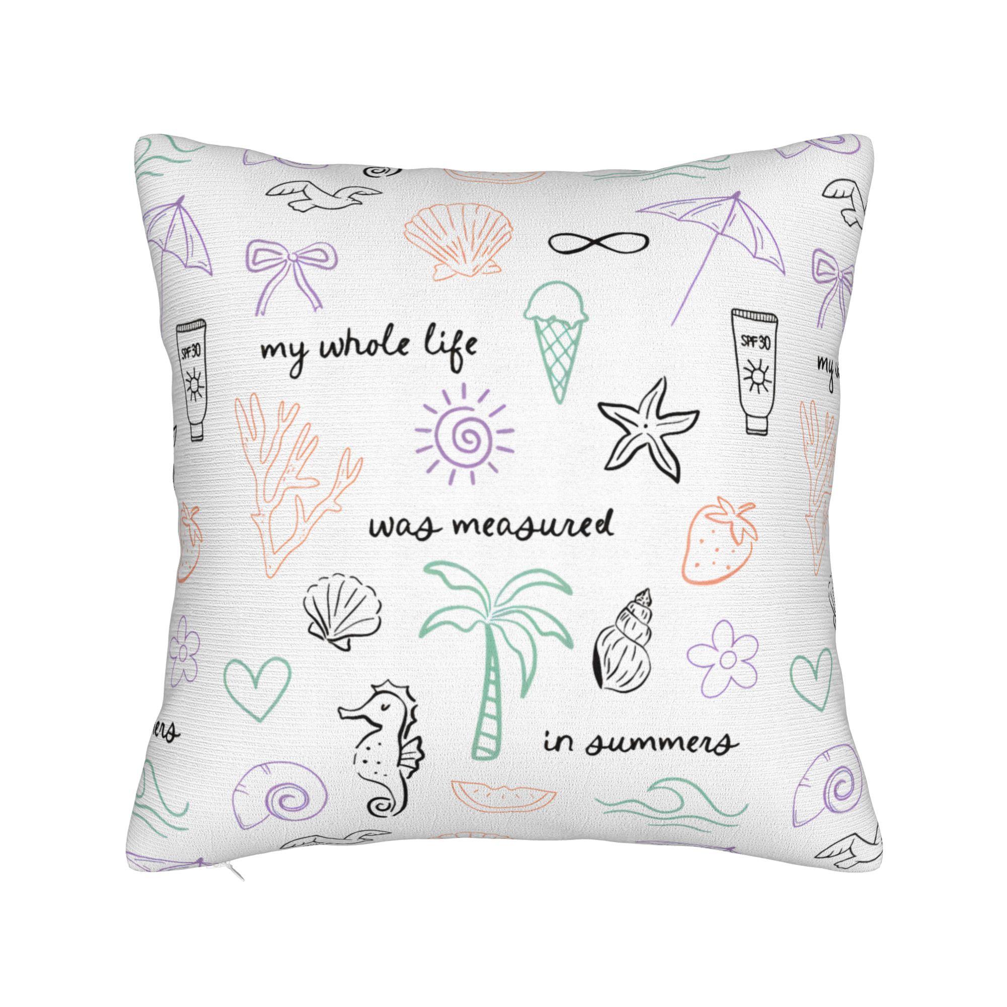 

The Summer I Turned Pretty Vintage Stamp Pillowcase Soft Polyester Cushion Cover Decor Pillow Case Cover Home Square 12x12Inch