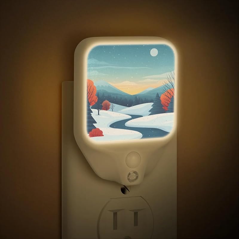 

Honeybaby Датчик движения Ночной Светильник Цветы Лиса Ночной Светильник с Подключаемым Датчиком Движения От Заката до Рассвета Светодиодные Лампы Для Комнаты Для Улучшения Дома Moon Sky Snow River