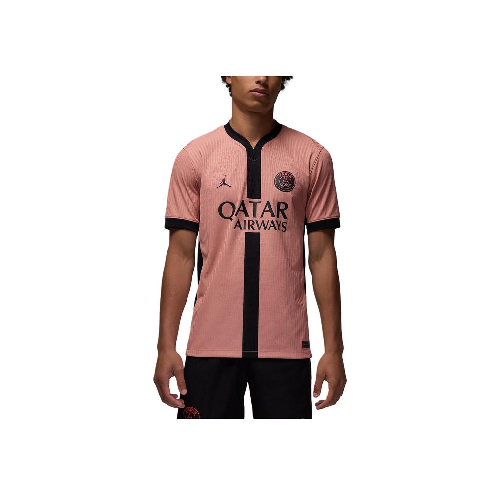 Jordan Paris Saint-Germain Comfortable Versatile Short Sleeve Football Shirt Unisex Tops Pink FQ1950-686