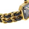 Chanel Premiere L Watches blackDial Plated Gold/leather Quartz Analog Display Women Used