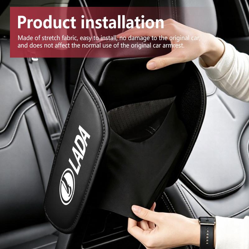 Leather Car Armrest Box Pad Memory Foam Center Console Arm Rest Protector Cover For Lada Largus Priora Vesta Niva Samara Kalina Cztr1