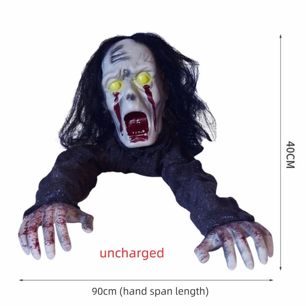 Bald Head Halloween Crawling Ghost Electric Climbing Zombie Figure Haunted House Prop