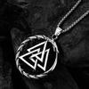 Stainless Steel Viking Triangle Pendant Necklace - Men's Punk Titanium Accessories