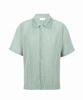 Akebteu Ps05X Pleated Button Short Sleeve Collared Open T-Shirt [Mint]