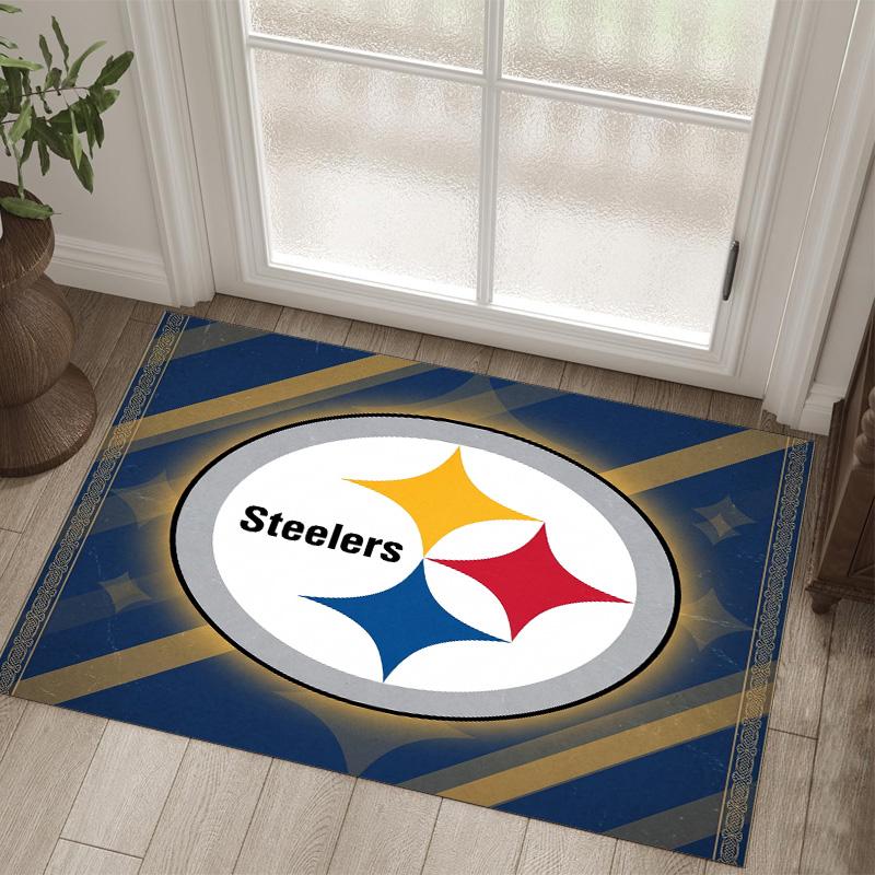 Tappeto in Cristallo di Velluto Design Pittsburgh Steelers Accogliente Non?Tappeto Stampato Antiscivolo per Camera da Letto Soggiorno Ingresso
