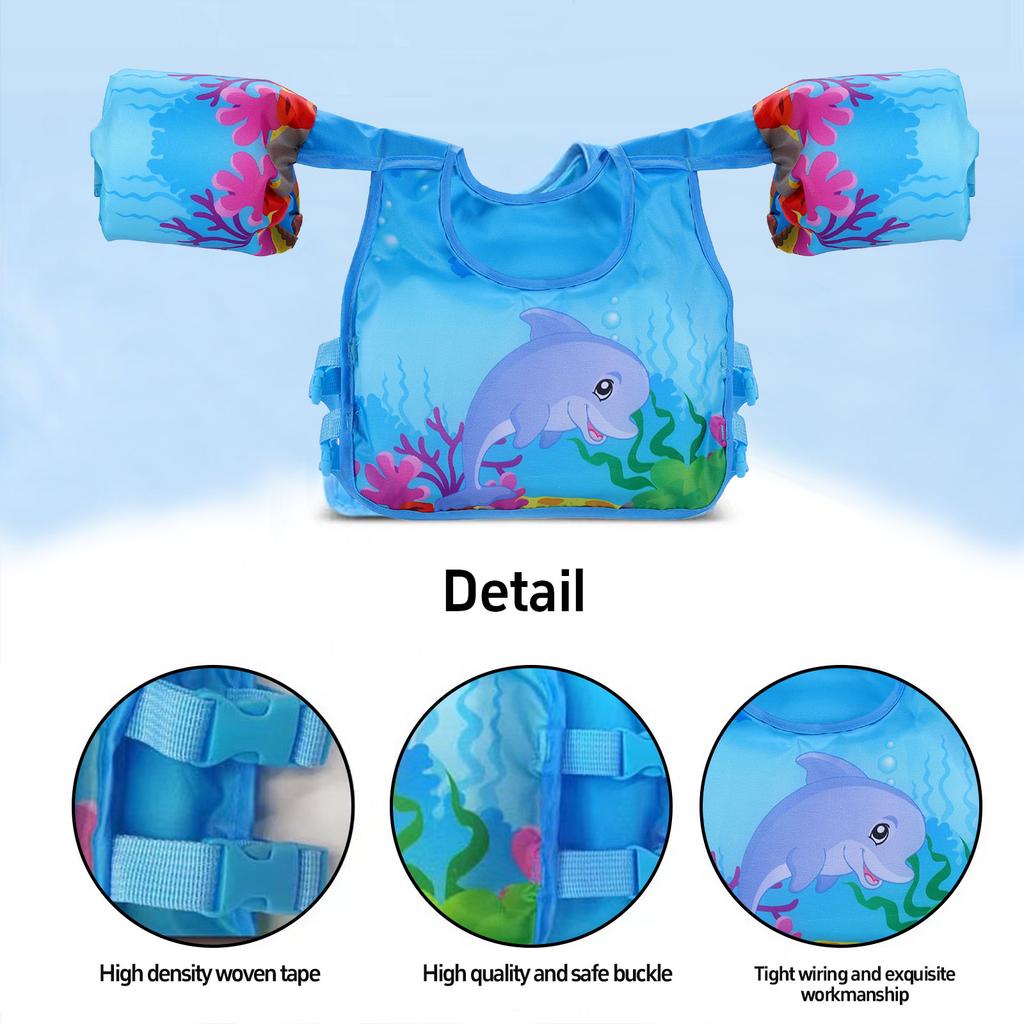 Colac de braț pentru bebeluși, manșon de braț, colac plutitor cu desene animate, vestă de salvare sigură, vestă de flotabilitate, spumă de înot, jucării de piscină, vestă de salvare, echipament de înot pentru copii
