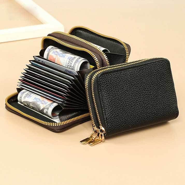 Multifunctional Card Bag Organ Card Bag Double Zipper Women's Wallet