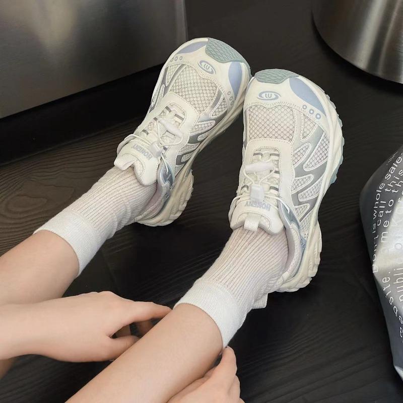 New Summer Platform Dad Shoes Women's Versatile Casual Sports Shoes Breathable Single Mesh Shoes Trendy Women's Shoes