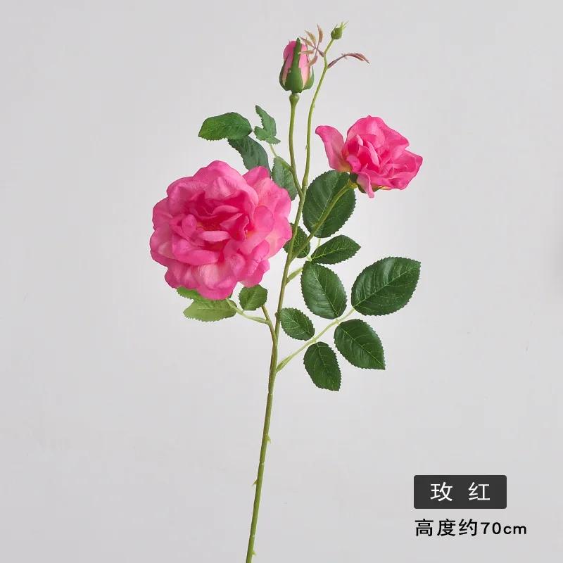 4Pc/lot Artificial Moisturizing Rose Ral Touch Flowers Wedding Decor Rose Bouquet Party Table Floral Arrangement Home Decoration