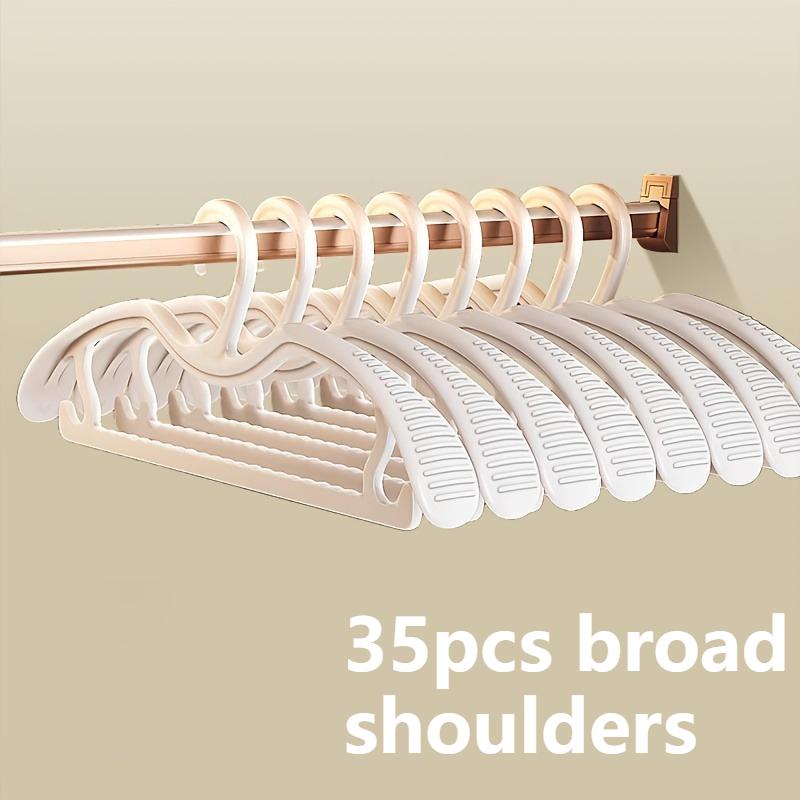 5/15/25/35 Wide Shoulder Plastic Hangers with Anti Slip Markings,perfect for Storing In Family Bedrooms and Saving Storage Space