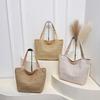 Large Capacity Straw Bag Women's Seaside Vacation Tote Bag for Commuting Shoulder Tote Bag