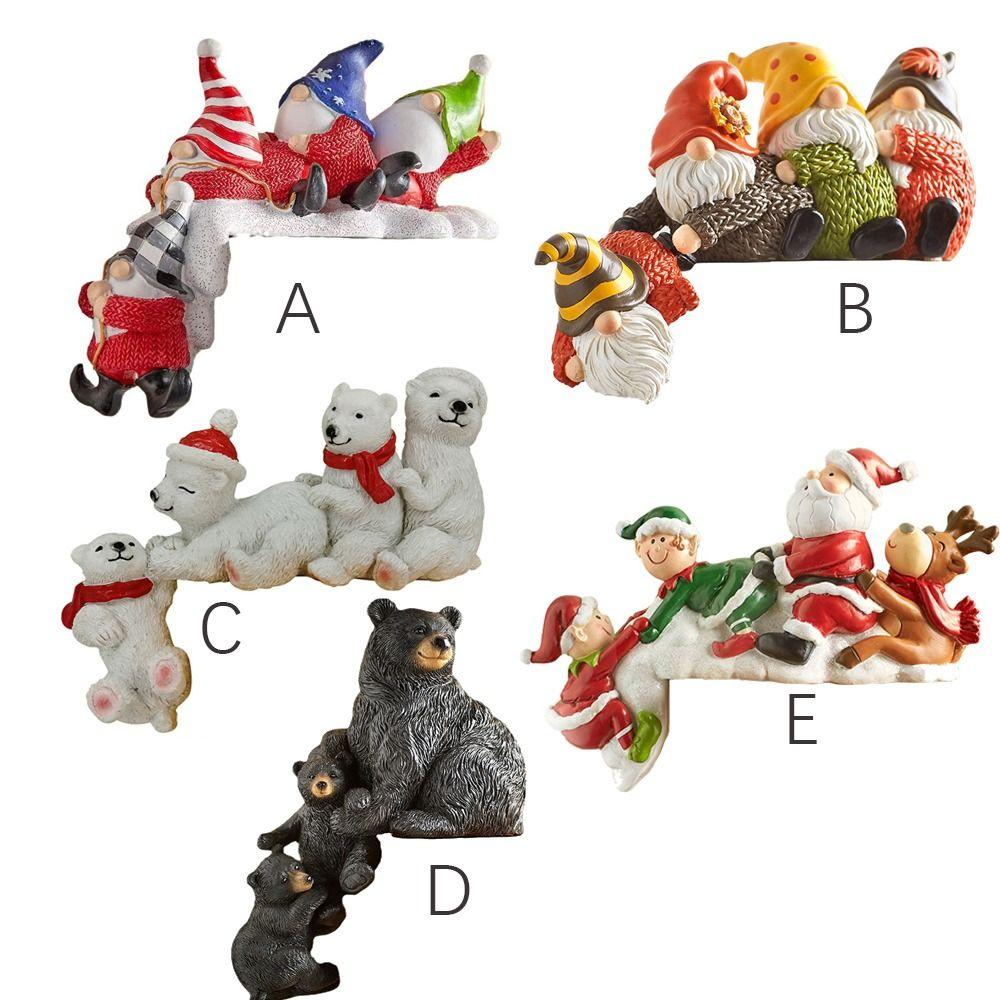 Party Supplies Christmas Decoration Christmas Doll Cute Resin Santa Claus Miniature Kids Gifts Doll Pendant White Bear Doll