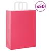 VidaXL Paper Bags 50 Pcs with Handles Pink 26x12x35 Cm, Paper Bag, Paper Gift Bag, Paper Gift Bag, Bag 4101884