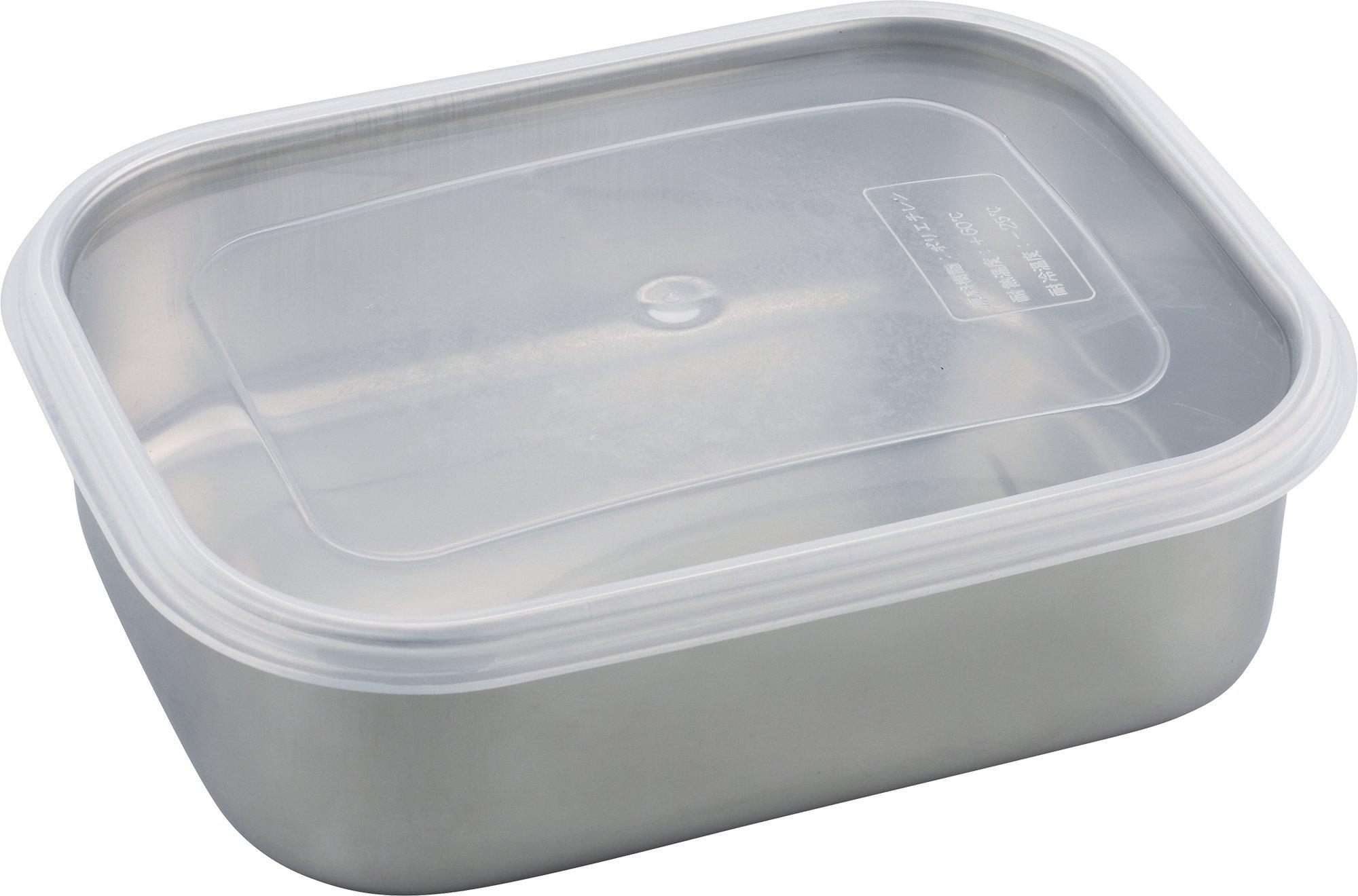 Wahei Freiz Ajido Large Storage Stainless Made in Container, 1.1L, Square, Steel, Japan, AD-739