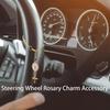 Steering Wheel Rosary Pendant Charm Catholic Rosary Hanging Pendant Virgin Mary Cross Hanging Accessory