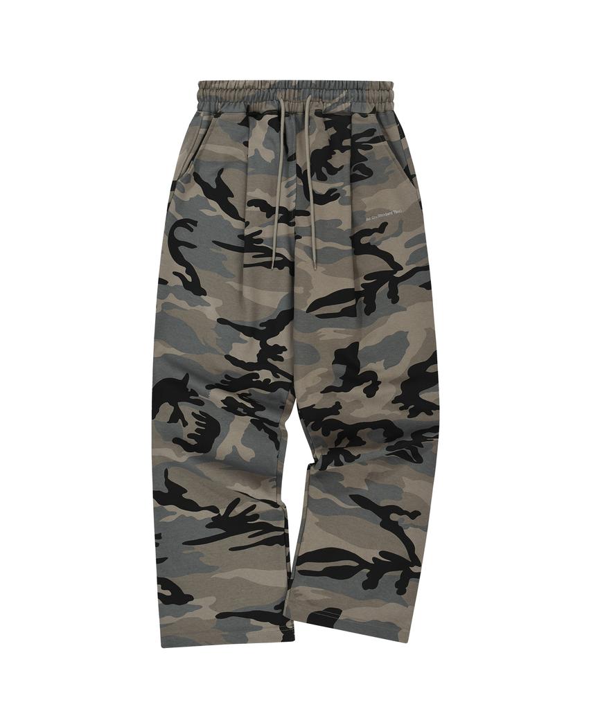 S'EST Camo Pintuck Wide Pants Gray