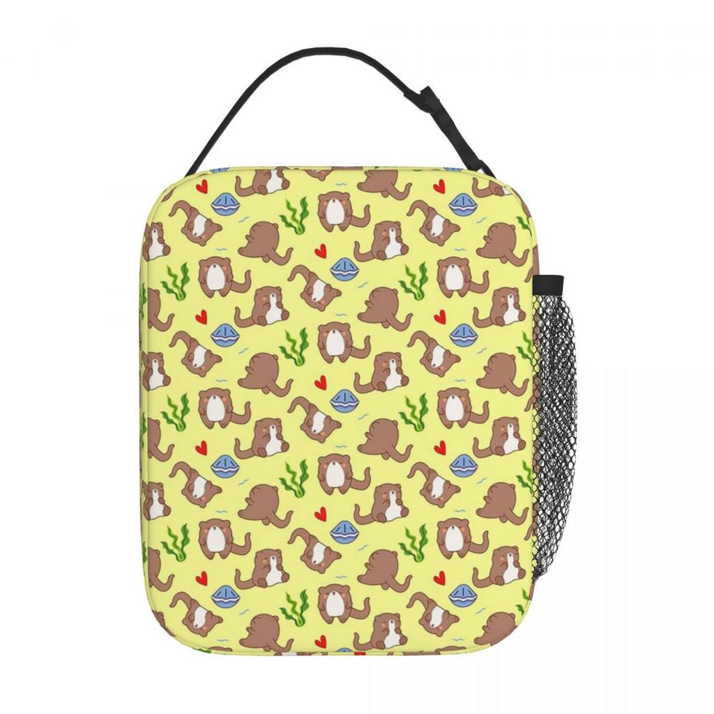 Cute Otter In The Water Pattern Insulated Lunch Bag for Kids School Cooler Thermal Food Box Tote Leakproof Lunch Boxes Container