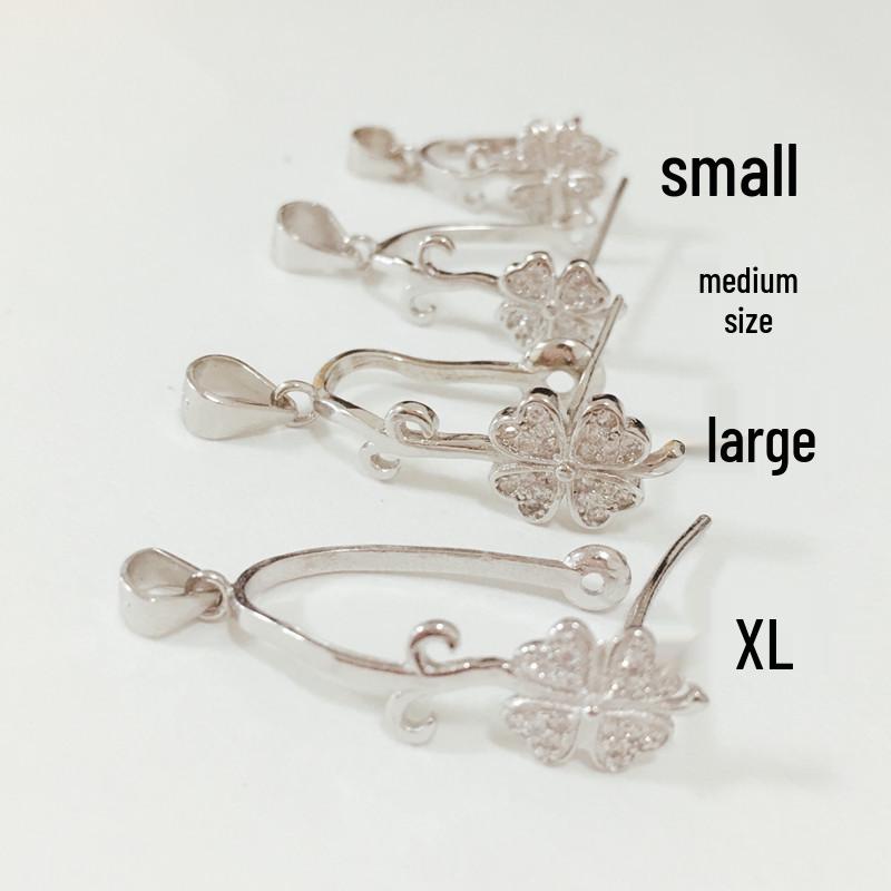 Ping An 925 Silver Four-Leaf Clover Pendant Clip.