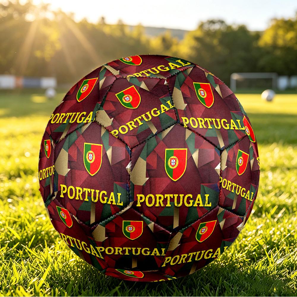 Portugal Fußball Bedruckter Größe 5 Fußball Ball Verschleißfest Standard Erwachsenen Trainingsfußball Fan Geschenk für Indoor Outdoor Spiel Sport